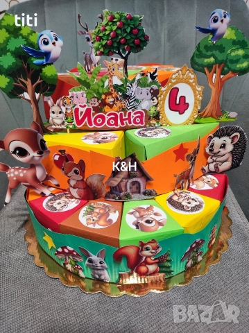 Картонена торта Горски животни , снимка 2 - Други - 52933661