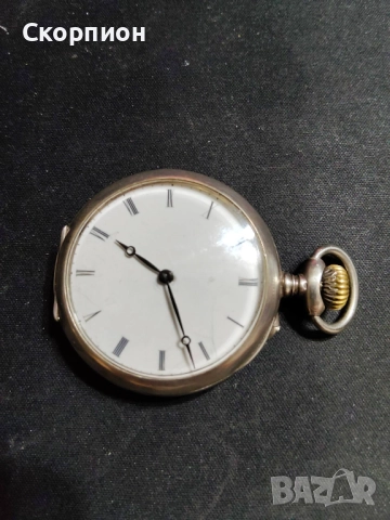 Швейцарски СРЕБЪРЕН джобен часовник 1905г.  - 10 РУБИНА ПРОМОЦИЯ, снимка 3 - Джобни - 48361829