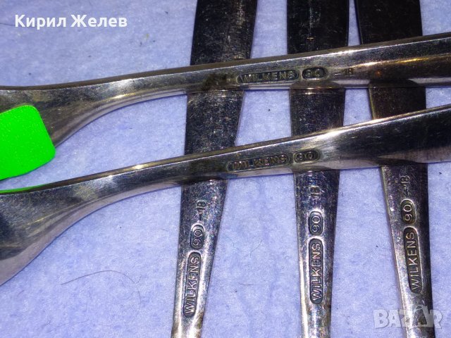 WILKENS 90 Пет СТАРИННИ АНГЛИЙСКИ МАРКОВИ ДЕБЕЛО ПОСРЕБРЕНИ 90 МИКРОНА АРИСТОКРАТИЧНИ ВИЛИЦИ 26970, снимка 4 - Прибори за хранене, готвене и сервиране - 43806751