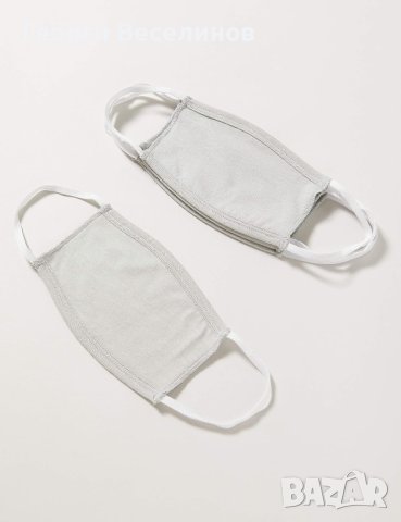 Детска, бяла, многократна памучна маска Oscar Apparels - 5 бр. в пакет, снимка 2 - Други - 43941196