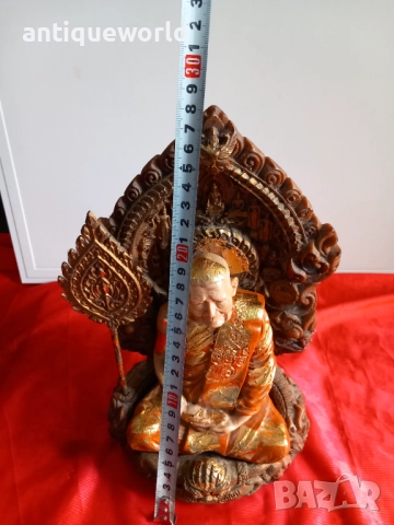 Стара БУДИСТКА Статуетка ,Фигура , МОНАХ , Буда, снимка 6 - Антикварни и старинни предмети - 51698180