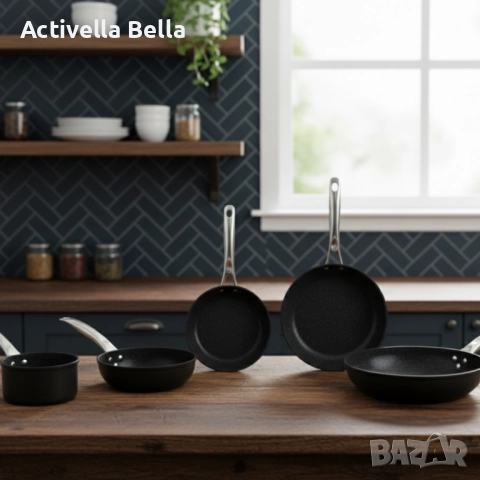 Премиум комплект мраморни тигани и касерола Voltz – незалепваща мощ за всеки ден