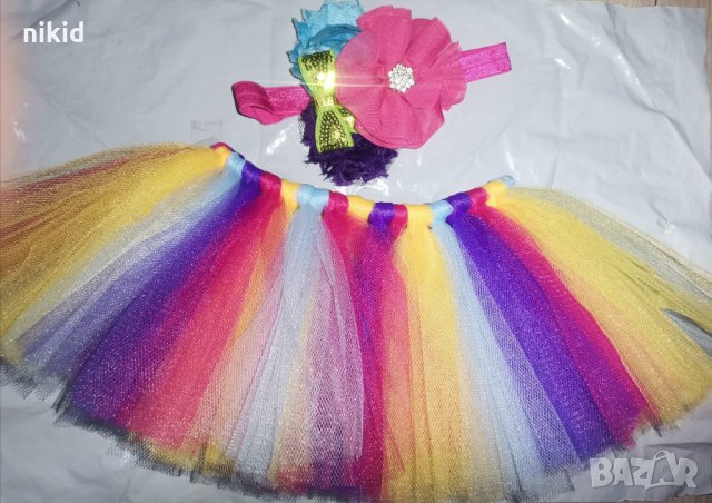 свежи цветове туту пола поличка и лента за глава за бебе фотосесия фото декор, снимка 2 - Други - 33376523