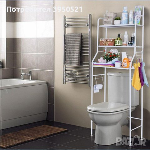 Етажерка за тоалетна чиния или пералня с 3 реда, размери 68Х25Х163 см, за баня, TOILET RACK, бяла, снимка 2 - Етажерки - 43851958