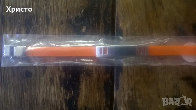 гривна силикон оранж и стомана дизайнерска, снимка 5 - Гривни - 28677866