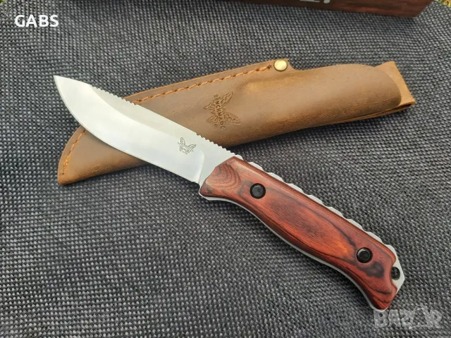 Ловен нож Benchmade HUNT голям с кожена кания, снимка 3 - Ножове - 50246614