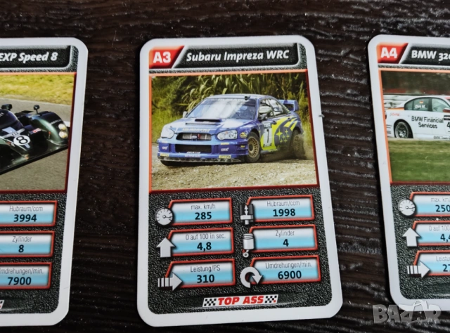 Колекционерски карти с автомобили TOP ASS - Motorsport , снимка 7 - Карти за игра - 53368073