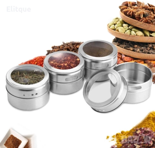 Комплект съдове за подправки на магнитна стойка, снимка 2 - Други - 52889048