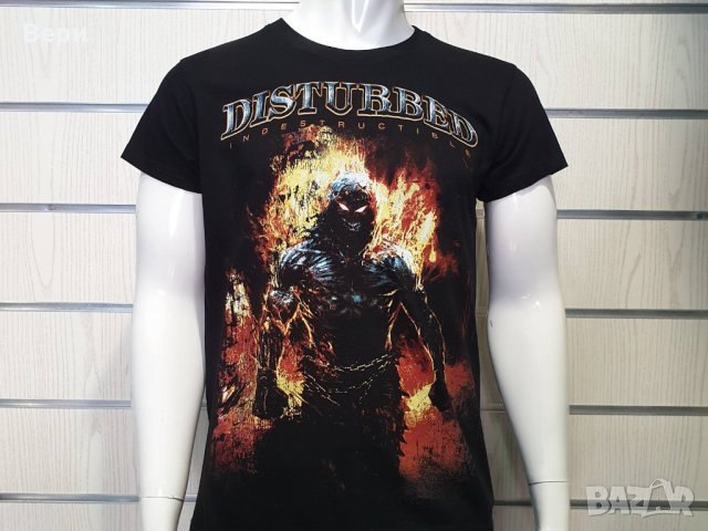  Нова мъжка тениска с дигитален печат музикалната група DISTURBED , снимка 5 - Тениски - 27819658