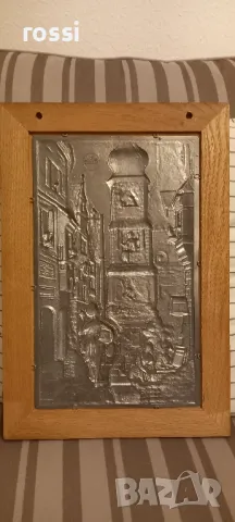 Vintage. Нова. WMF Немска калаена картина "Пощальонът" по Carl Spitzweg/1808-1885/ Der Briefbote., снимка 10 - Антикварни и старинни предмети - 48645473