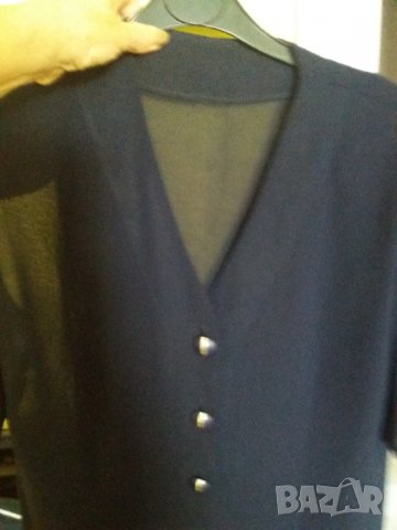 Дамска лятна риза туника с къс ръкав тъмносиня размер М-Л, снимка 3 - Туники - 33214955
