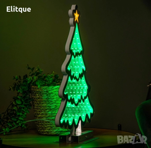 LED коледна елха с 3D светлинен ефект – модерна празнична декорация за дома, снимка 3 - Декорация за дома - 52820136