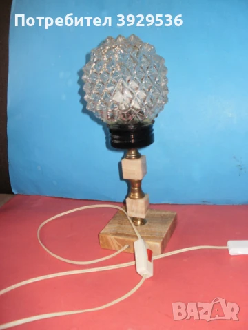 Стилна настолна винтидж мраморна лампа с глобус и h=35см, снимка 5 - Настолни лампи - 50857862