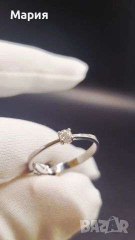 ЗЛАТЕН ПРЪСТЕН С ДИАМАНТ , снимка 3 - Пръстени - 53209494
