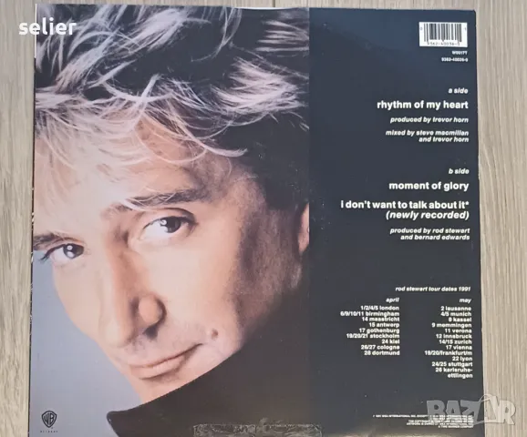 Rod Stewart – Rhythm Of My Heart Maxi Single 12 Издание UK 1991г Състояние на винила:звука за мен е , снимка 2 - Грамофонни плочи - 49106572