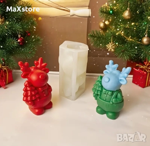 3D Елен с елха силиконов молд форма свещи гипс сапун смола фондан шоколад , снимка 2 - Форми - 52358235