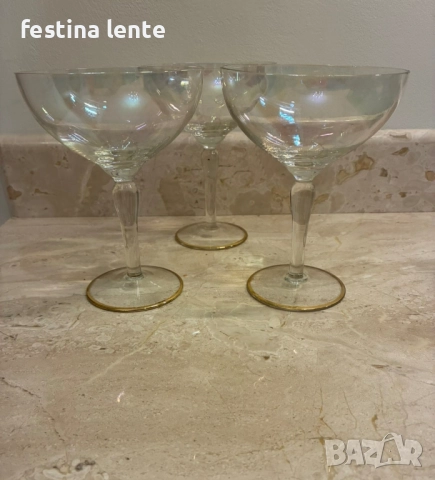 Перлено-седефени чаши за шампанско, снимка 6 - Чаши - 52512682