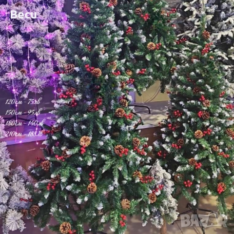 Елхи,зелени.бели,с шишарки, снимка 2 - Декорация за дома - 52394518