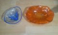 Красиви кристални фруктиера и бонбониера цветни различни 2 бр, снимка 1