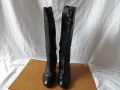 № 39 дамски ботуши естествена кожа - с висок ток; черен цвят, снимка 4