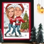 Коледна КАРИКАТУРА + ароматна свещ в бурканче, снимка 4