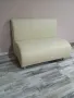 Кожен бял двоен диван , снимка 3
