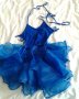 Новa наличнa синя рокля за танци с 3 волана, снимка 3