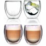 Тънкостенни чаши за кафе с двойно дъно и термо стъкло комплект 2 бр., снимка 1 - Чаши - 26792054