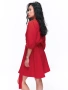 Дамска червена рокля с колан, снимка 2
