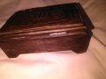 Дървена кутия с медна инкустрация отгоре с бархет вътре  145х100х55мм, снимка 7
