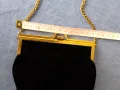 Дамска чанта 30 те години черно кадифе със бронзов обков , снимка 11