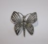 Сребърна пеперуда в реален размер от сребро проба 800 украшение 