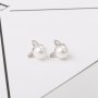 Сребърни Обеци Котешка Перла - 925 печат сребро BT401, снимка 3