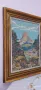 Гоблен планински пейзаж със стъкло и красива дървена рамка.Отлично състояние, снимка 3