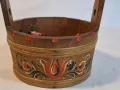 дървено ръчноизрисувано ведро панер   20/1, снимка 2