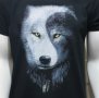 Нова мъжка тениска с дигитален печат Вълк ИН и ЯН, Серия вълци, снимка 3