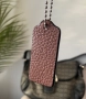 Authentic Coach Leather Hangtag Bag Charm Brown Pebbled Leather, снимка 2