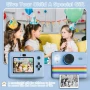 Дигитален фотоапарат детска камера за моментални снимки стил Paloroid с дисплей 32GB карта, снимка 6