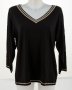 Черна дамска блуза с дълъг ръкав марка Violana , снимка 3