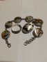 сребърен комплект: гривна, медальон с две лица,пръстен, снимка 1 - Колиета, медальони, синджири - 43913548