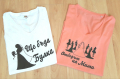 Тениски с щампа за моминско парти, надпис и елементи