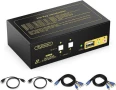 HDMI KVM Switch 2 Port Dual Monitor Display 4K , снимка 1