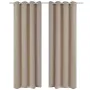 2 бр. Бежови затъмняващи завеси с метални пръстени 135 x 245 см, снимка 1