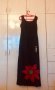  Дълга черна рокля с червено цвете, снимка 7