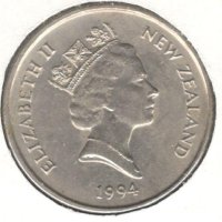 New Zealand-5 Cents-1994-KM# 60-Elizabeth II 3dh portrait, снимка 2 - Нумизматика и бонистика - 43837934