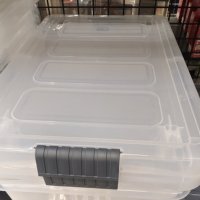 Кутия каси прозрачна с клипс и капак за съхранение от 5 до 80 л., снимка 4 - Кутии за съхранение - 35639961