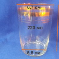 Сервиз чаши за вода, безалкохолно, тънкостенни, златни кантове 6 бр , снимка 2 - Чаши - 38058151