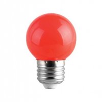 Лампа сфера мини, жълта/зелена/синя/червена LED, клас F, цокъл E27, 220V, 1W, снимка 1 - Крушки - 37112382