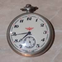 Стар руски джобен часовник Мълния с влак, снимка 1 - Антикварни и старинни предмети - 44034127