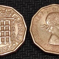 Mонети  Великобритания  Кралица Елизабет II 1954 - 1967 година, снимка 9 - Нумизматика и бонистика - 43896479